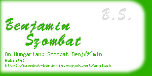 benjamin szombat business card